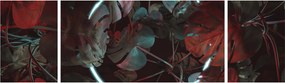 Obraz - Neonowe koło między palmami (170x50 cm)