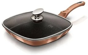 Berlinger Haus Patelnia do grillowania z pokrywką Rosegold Metallic Line, 28 cm