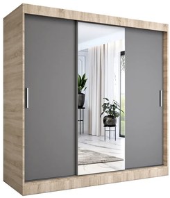 Szafa przesuwna dąb sonoma + antracyt 200 cm - Massi 6X