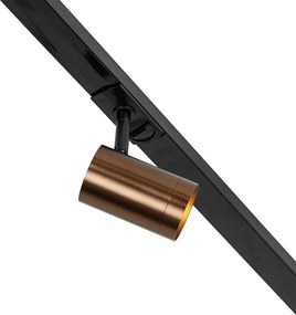 Nowoczesny system szynowy 1-fazowy w komplecie z 5 reflektorami WiFi GU10 w kolorze ciemnego brązu - Jeana