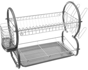 Ociekacz do naczyń 2 poziomy + koszyk na sztućce