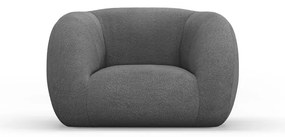 Szary fotel z materiału bouclé Essen – Cosmopolitan Design