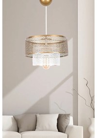 Lampa wisząca w biało-złotym kolorze z metalowym kloszem ø 26,5 cm – Opviq lights