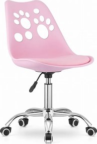 Krzesło obrotowe Valora PRINT w kolorze różowym, ergonomiczne, do domowego biura