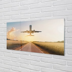 Panel nad Blat Kuchenny Samolot nad Miastem o Zmierzchu