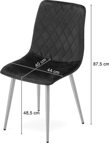 Brązowe aksamitne krzesło TURIN