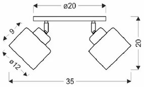 Czarna lampa sufitowa z dwoma reflektorami - V124-Katani