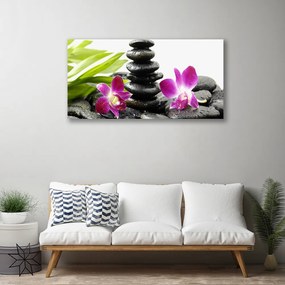 Obraz canvas na ścianę Równowaga: Orchidea i Kamienie Zen