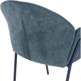 Niebieskie tapicerowane fotele jadalniane zestaw 2 szt. Aslin – MOME