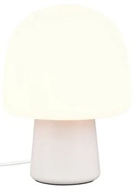 Biała lampa stołowa ze szklanym kloszem (wysokość 27 cm) Steen – Trio