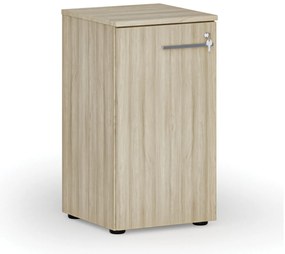 Szafa biurowa niska z drzwiami PRIMO WOOD, 400 x 420 x 740 mm, dąb naturalny