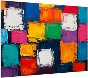 Obraz - Obraz z kolorowymi kwadratami (70x50 cm)