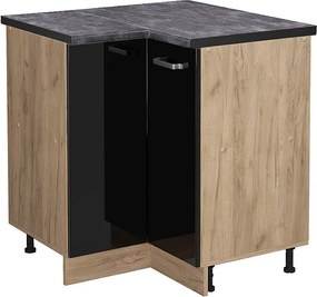 Szafka narożna czarny wysoki połysk 75.6x60x81.6 r-line