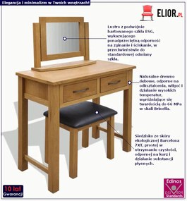 Dębowa toaletka ze stołkiem - Vinatis