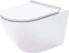 Miska WC wisząca bezkołnierzowa biała DECOS White MINI biała z deską wolnoopadającą Slim