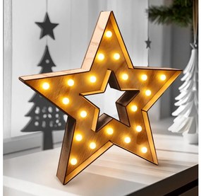 Brilagi - Świąteczna dekoracja LED, zasilanie 2×AA, 38×40 cm, gwiazda