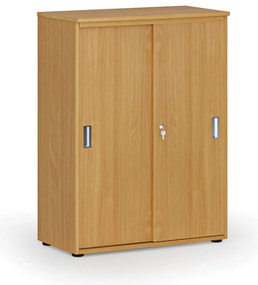 Szafa biurowa z drzwiami przesuwnymi PRIMO WOOD, 800 x 420 x 1087 mm, buk