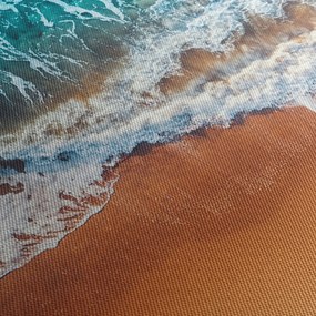 Obraz plaży morskiej (z zegarem) (90x30 cm)