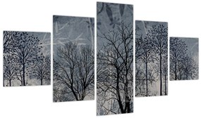 Obraz - Sylwetki drzew z liśćmi (125x70 cm)