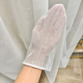 Firana gładka batyst len Kremowa bez wzorów elegancka - wys. 300 cm