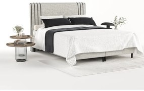 Jasnoszare tapicerowane łóżko dwuosobowe ze schowkiem 160x200 cm Musca – Maison de Rêve