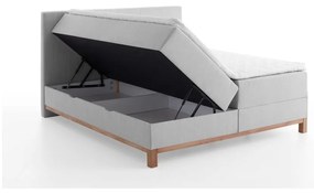 Jasnoszare łóżko boxspring ze schowkiem 160x200 cm Catania − Meise Möbel