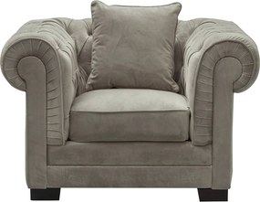 Fotel Chesterfield Classic Velvet Light Grey 118x96x77cm