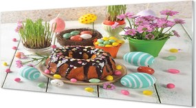 Szkło do Kuchni na Ścianę Wielkanocne Ciasto i Pisanki