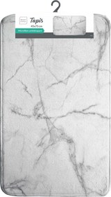 Biały/szary tekstylny dywanik łazienkowy 45x75 cm Marbre – douceur d'intérieur