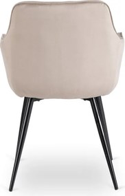 Krzesło Tapicerowane do Salonu MODESTO Beżowe Welurowe Nowoczesne Loft