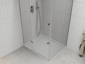 Mexen Roma kabina prysznicowa uchylna 70 x 80 cm, transparent, chrom + brodzik Flat - 854-070-080-01-00-4010
