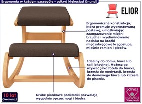 Brązowy klękosiad do pracy przy komputerze - Onund