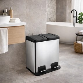 DUO kosz ze stali nierdzewnej 2 x 20 l., 40 l