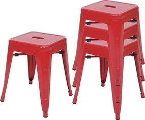 Taboret MCW-A73 (zestaw 4 sztuk),  czerwony