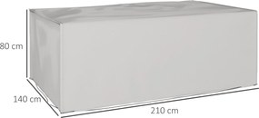 Outsunny Pokrowiec na meble ogrodowe, wodoodporny, przeciwsłoneczny, osłona ochronna 600D Oxford 210 x 140 x 80 cm, szary | Aosom PL