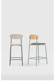 Beżowe tapicerowane hokery zestaw 2 szt. (wysokość siedziska 65,5 cm) Saula – Marckeric