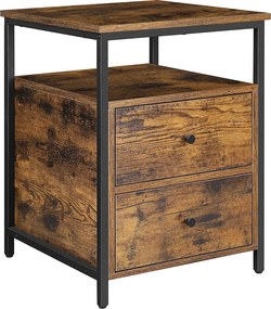 Szafka nocna Valora Rustic Brown z szufladami w stylu loft