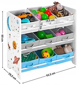 Regał na Zabawki, pojemniki, dla dzieci, segregacja - GKR33WT