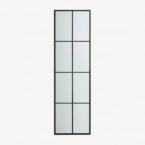 Metalowe Lustro Ścienne Z Efektem Okna (40x130 Cm) Rania Negro - Sklum