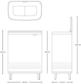Metalowy kosz na pranie w kolorze matowej czerni 90 l Bo Hi – Brabantia