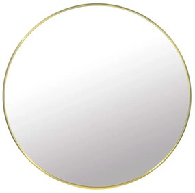 Złote okrągłe metalowe lustro 80 cm - Enno