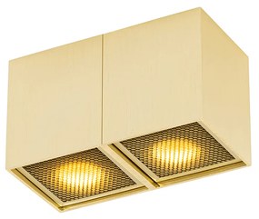 Designerski reflektor złoty 2-światłowy - Qubo HoneyDesignerski Oswietlenie wewnetrzne