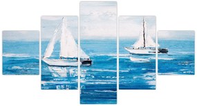 Obraz - Obraz jachtów na morzu (125x70 cm)