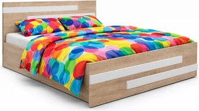 Łóżko z pojemnikiem na pościel dąb sonoma 140x200 cm G2-T38