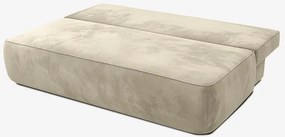 Sofa z Funkcją Spania ARVETO Kremowa Welurowa Nowoczesna