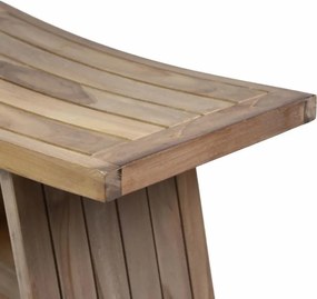 Stołek DIVERO, drewno tekowe, 60 x 35 x 45 cm