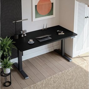 Biurko elektryczne z regulacją wysokości Czarny 138 x 80cm