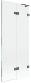 Mexen Lunar L parawan nawannowy 2-skrzydłowy prawy 80 x 150 cm, transparent, gun metal - 897L-080-100-95-00-P