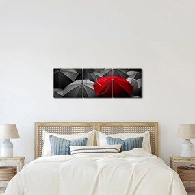 Obraz otwartych parasoli (z zegarem) (90x30 cm)