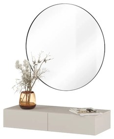 Toaletka wisząca JUKON 2S kaszmirowa z lustrem LED 80cm HELVETIA